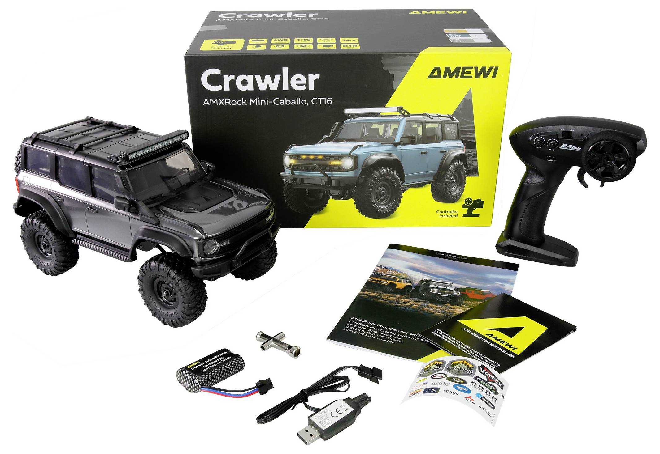 Amewi RC-Modell Brushed 1:16 Fahrzeug Elektro Crawler Allradantrieb (4WD) RtR 2,4 GHz-1