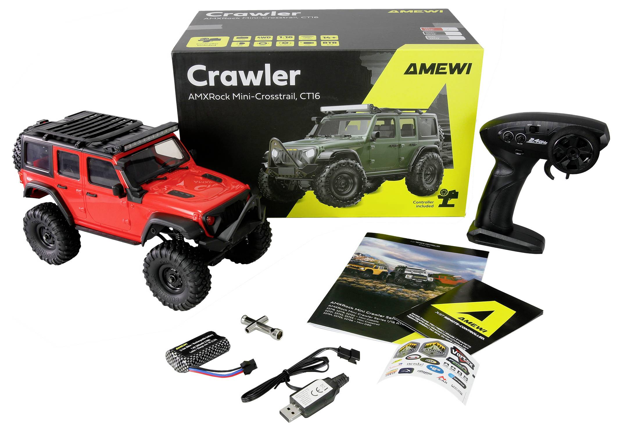 Amewi RC-Modell Brushed 1:16 Fahrzeug Elektro Crawler Allradantrieb (4WD) RtR 2,4 GHz-1