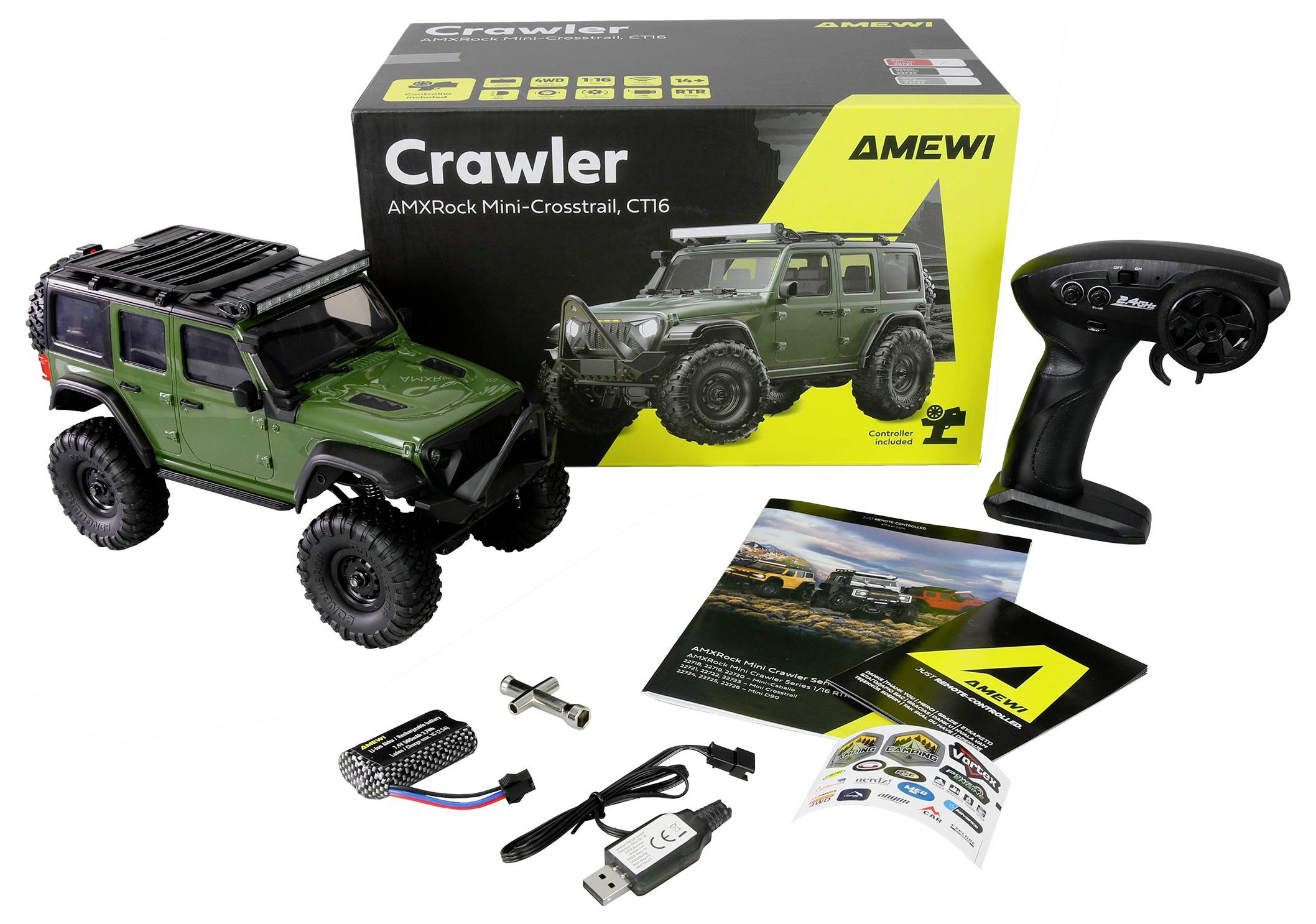 Amewi RC-Modell Brushed 1:16 Fahrzeug Elektro Crawler Allradantrieb (4WD) RtR 2,4 GHz-1