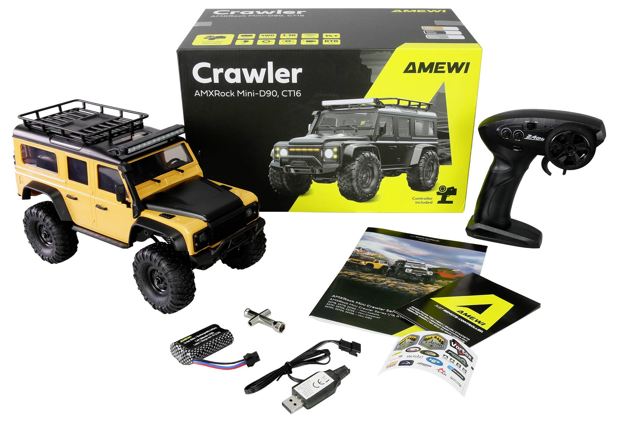 Amewi RC-Modell Brushed 1:16 Fahrzeug Elektro Crawler Allradantrieb (4WD) RtR 2,4 GHz-1