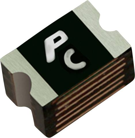 Eine schwarze, aufputz montierte Komponente aus Metall mit der Aufschrift „PC", ausgestattet mit gerillten Seitenkanten.