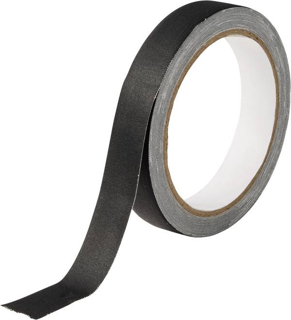 TOOLCRAFT  TO-10917642 Gewebeklebeband  Schwarz (L x B) 10 m x 19 mm 1 St.