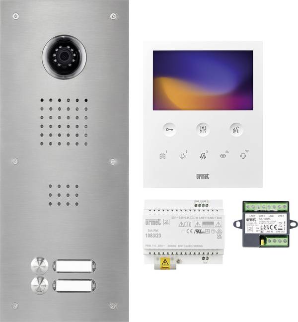 Grothe V-2V-VOG-V4A-03WE Video-Sprechanlagen-Set 2-Draht Edelstahl