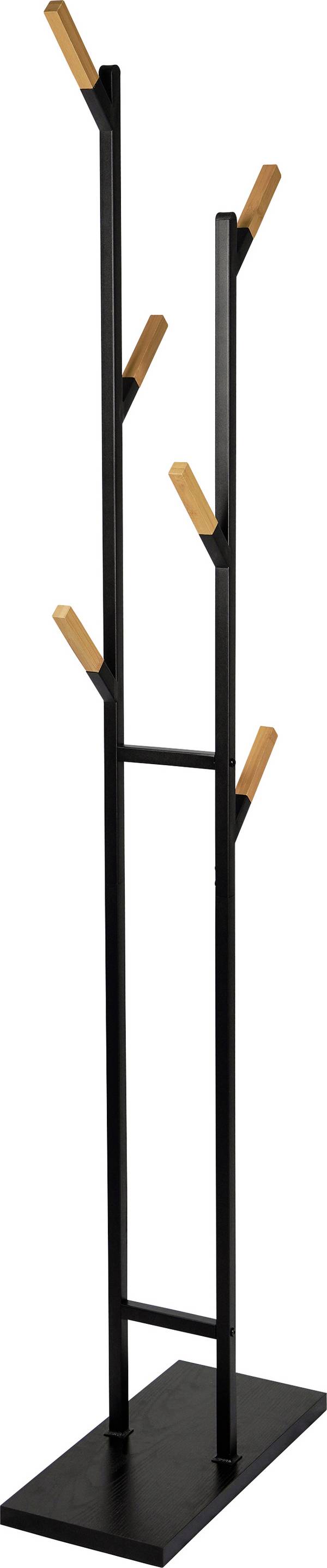 Maul Garderobenständer 9386090  Anzahl der Haken: 6 (B x H x T) 23 x 183 x 48 cm Stahl, Holz Schwarz, Braun 1 St.
