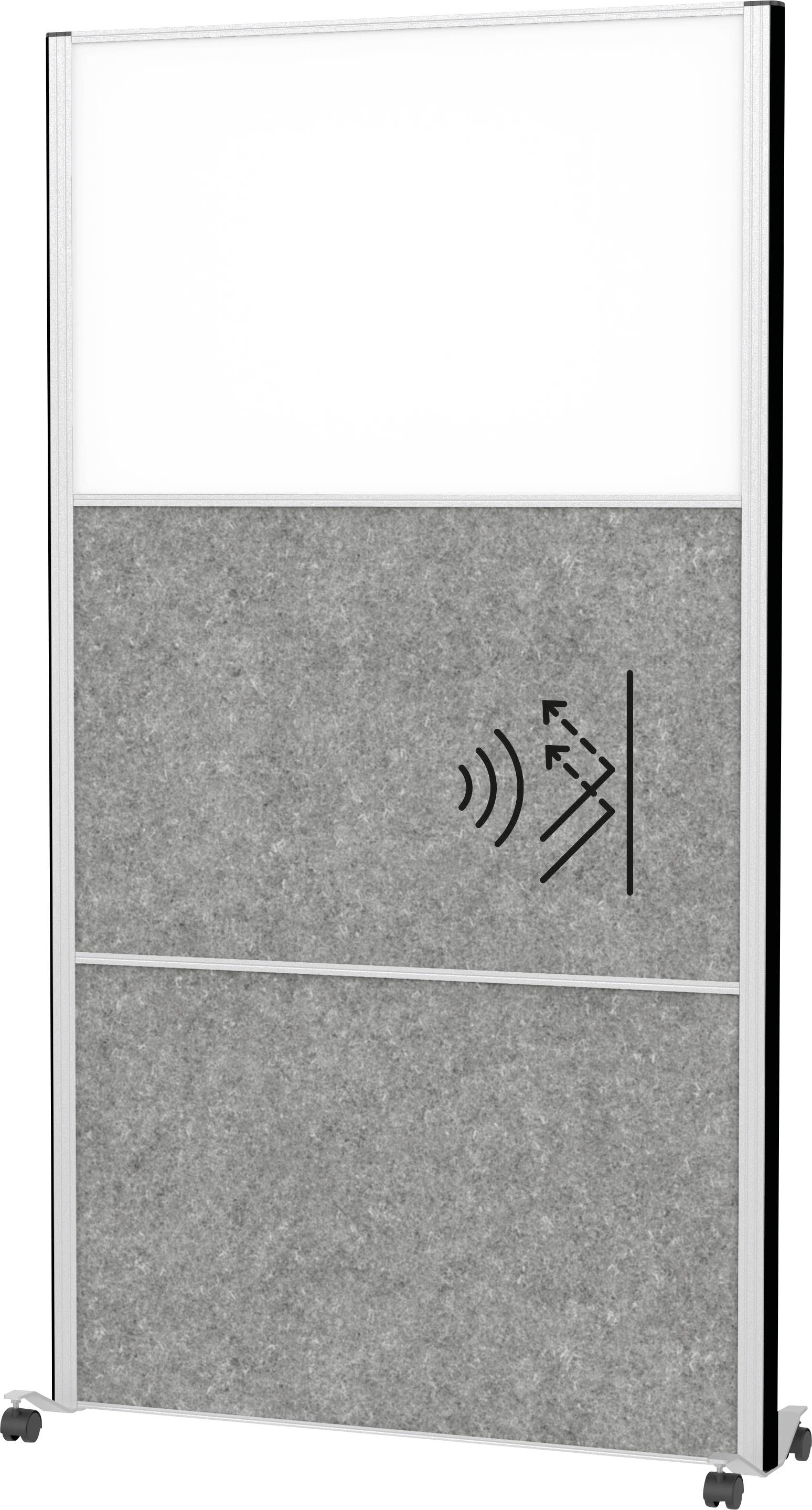 Maul Stellwand Weiß, Dunkelgrau Metall, Stahlblech, Vlies 9603195