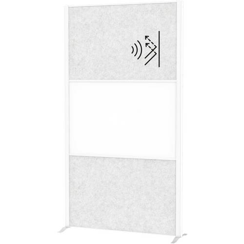 Maul Stellwand Hellgrau, Weiß Metall, Stahlblech, Vlies 9613002