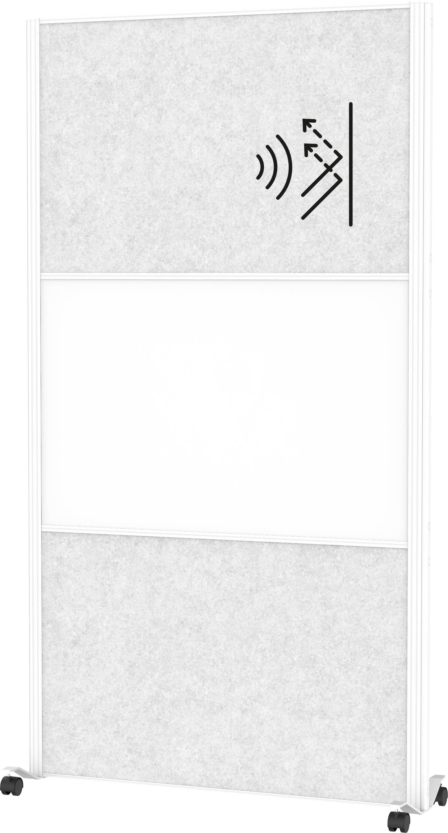 Maul Stellwand Hellgrau, Weiß Metall, Stahlblech, Vlies 9613102