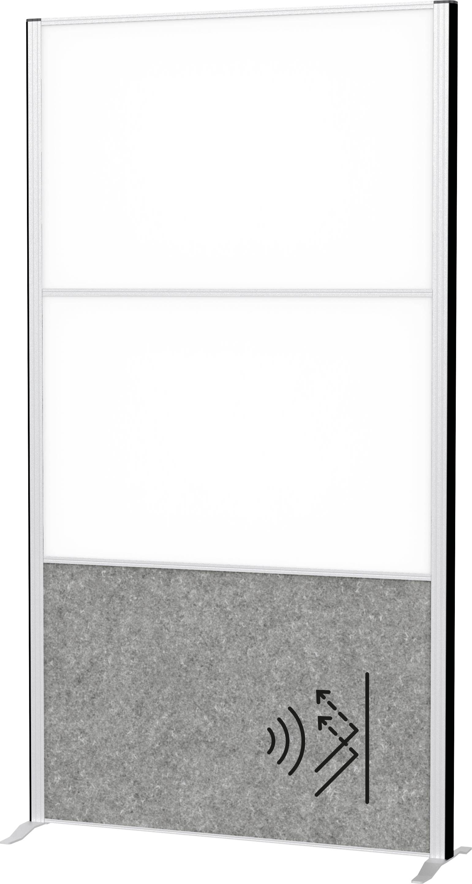 Maul Stellwand Weiß, Dunkelgrau Metall, Stahlblech, Vlies 9622095