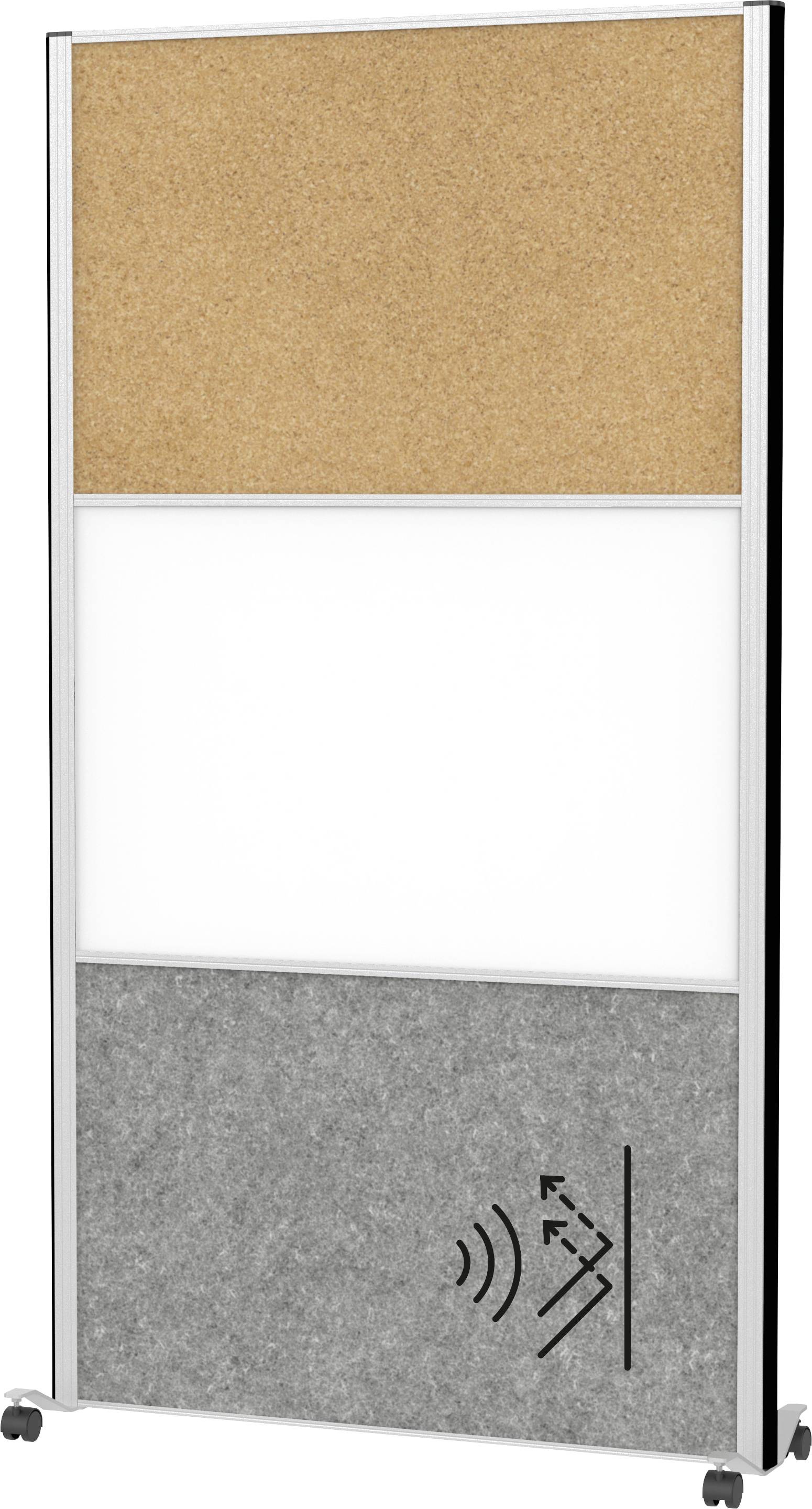 Maul Stellwand Weiß, Dunkelgrau, Kork Metall, Stahlblech, Vlies 9651195