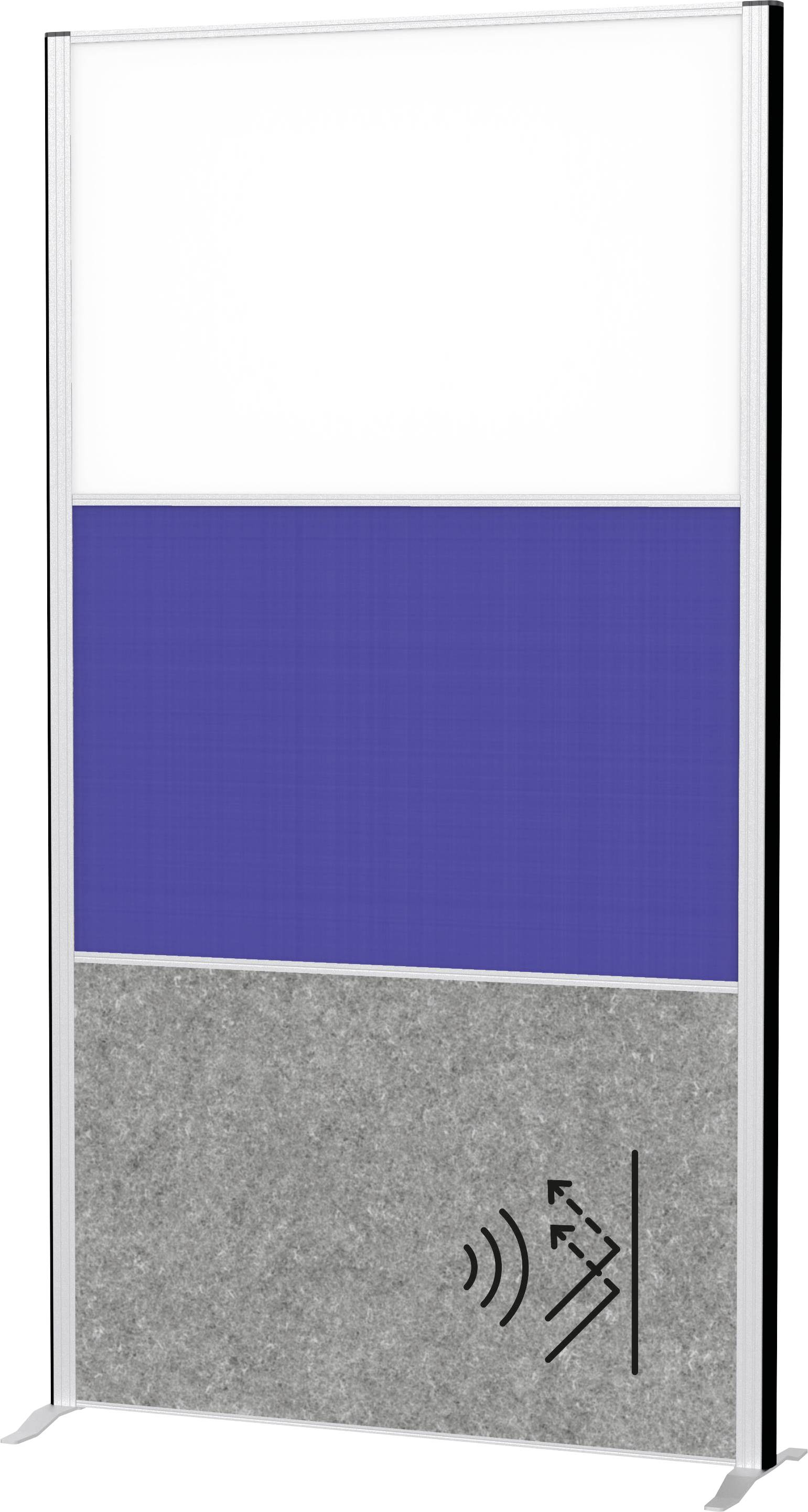 Maul Stellwand Weiß, Blue, Dunkelgrau Metall, Stahlblech, Vlies, Textil 9651695