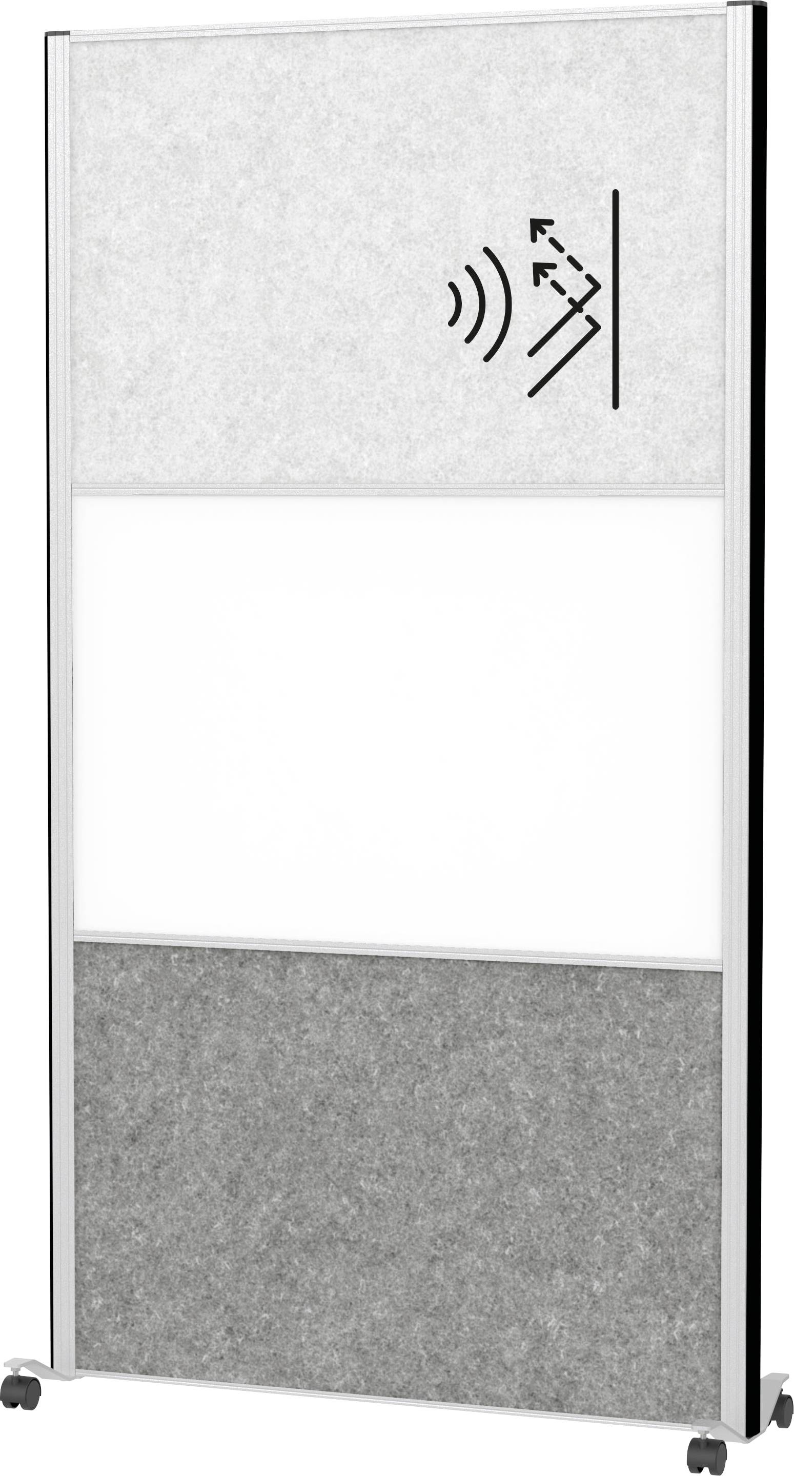 Maul Stellwand Hellgrau, Dunkelgrau, Weiß Metall, Stahlblech, Vlies 9655395