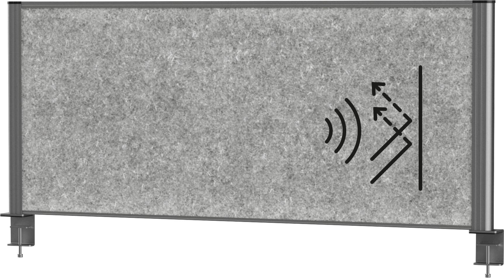 Maul 9751289 Tischtrennwand Vlies Dunkelgrau, Anthrazit