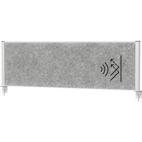 Maul 9751695 Tischtrennwand Vlies Dunkelgrau, Silber