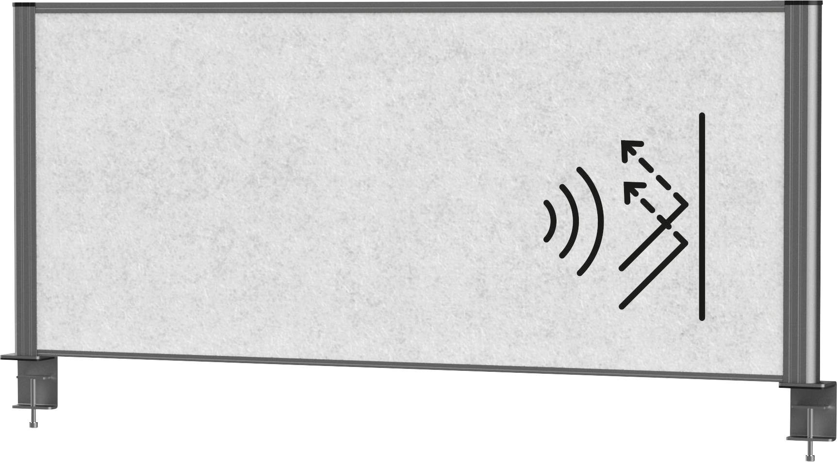 Maul 9752289 Tischtrennwand Vlies Hellgrau, Anthrazit