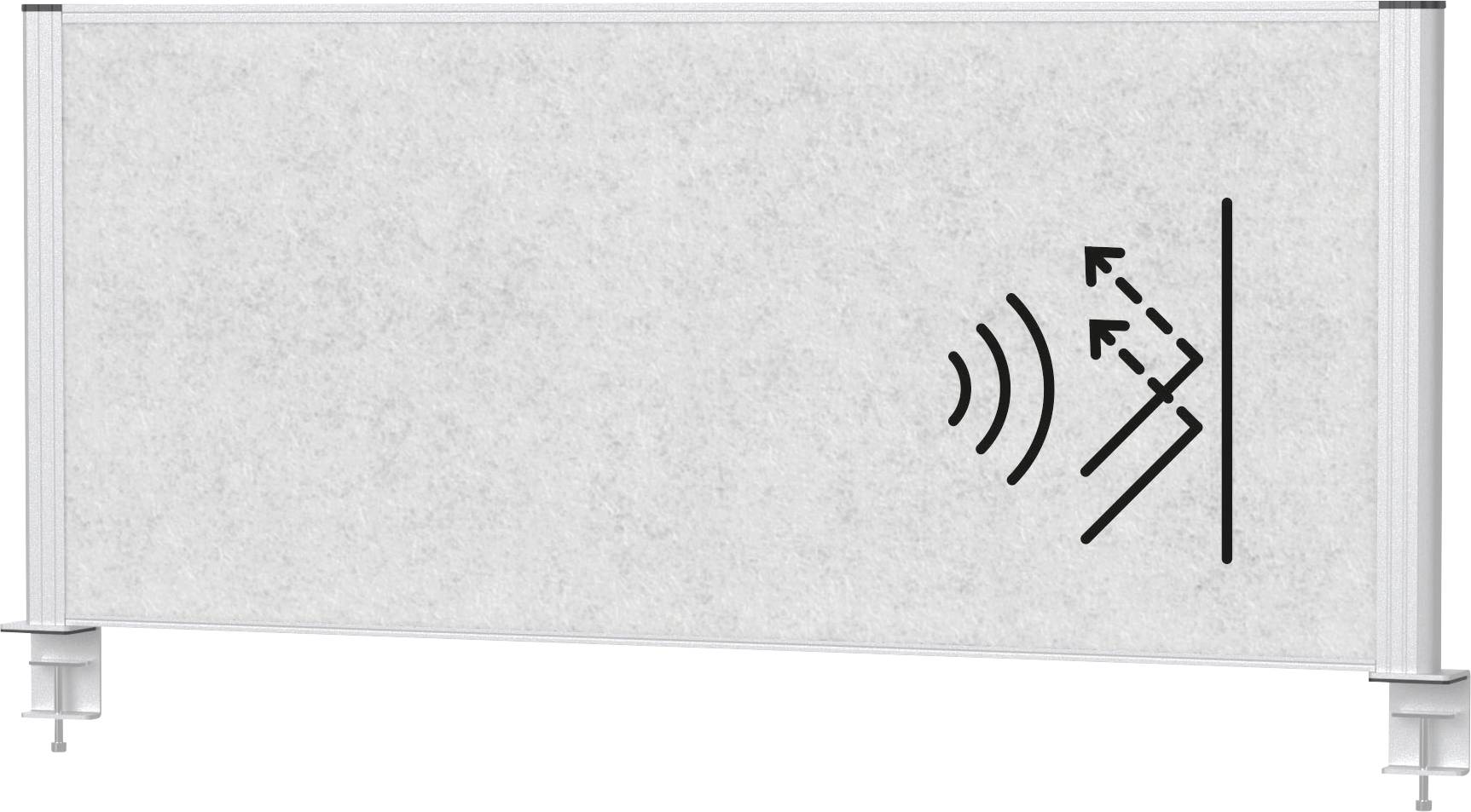 Maul 9752295 Tischtrennwand Vlies Hellgrau, Silber