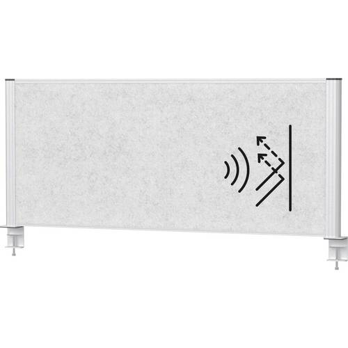 Maul 9752295 Tischtrennwand Vlies Hellgrau, Silber