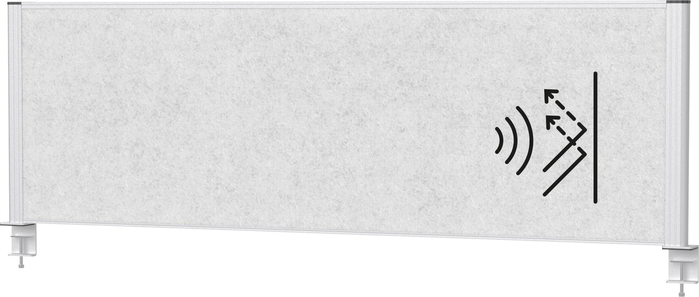 Maul 9752695 Tischtrennwand Vlies Hellgrau, Silber