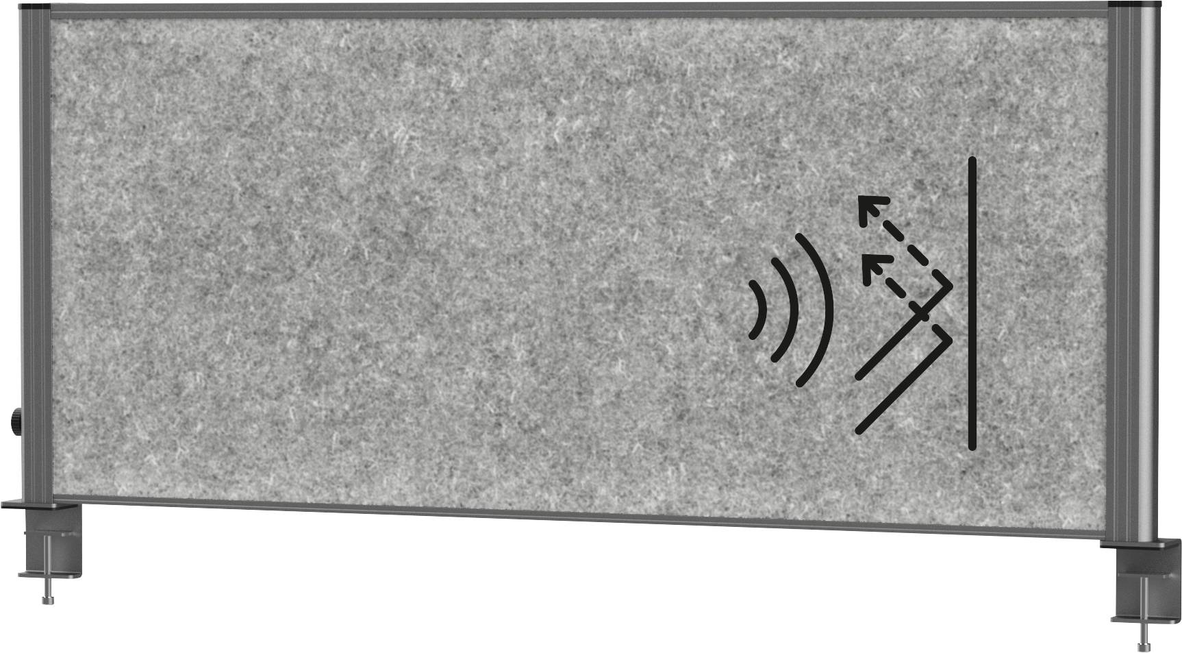 Maul 9761289 Tischtrennwand Vlies Dunkelgrau, Anthrazit