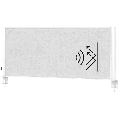 Maul 9762202 Tischtrennwand Vlies Hellgrau, Weiß