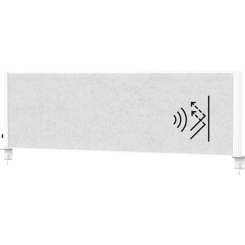 Maul 9762602 Tischtrennwand Vlies Hellgrau, Weiß