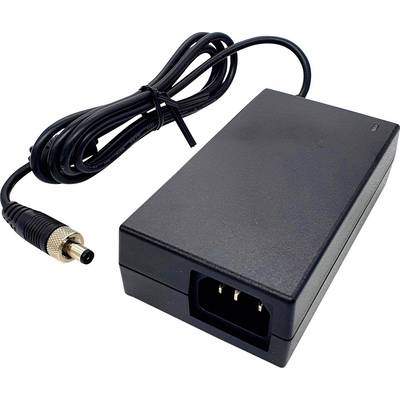 Schwarzer Stromadapter mit abnehmbarem Kabel und Stecker, geeignet für elektronische Geräte.