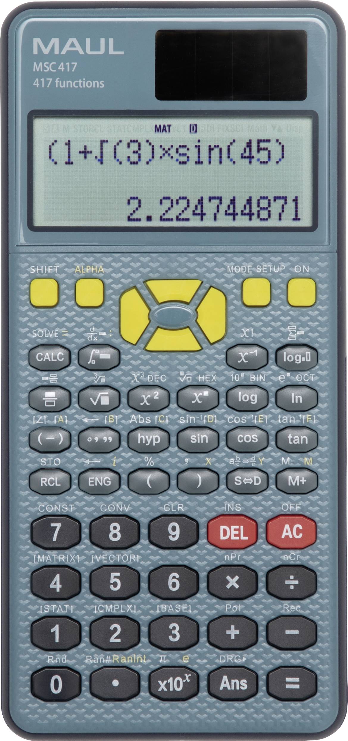 Maul MSC 417 Tischrechner Blau, Schwarz Display (Stellen): 10 solarbetrieben, batteriebetrieben (B x H x T) 8.5 x 2.1 x ...