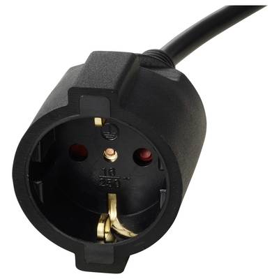 Sygonix SY-7279266 Strom Verlängerungskabel 16 A Schwarz 2.50 m H05VV-F 3G 1,5 mm² Spiralkabel-3