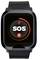 Smartwatch zeigt eine "SOS"-Notfallbenachrichtigung mit einem Countdown-Timer bei 3 Sekunden an. Schwarzes und rotes Oberflächendesign.