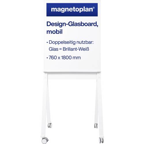 magnetoplan Glas-Magnetboard mobiles Glasboard (B x H) 76 cm x 180 cm Weiß