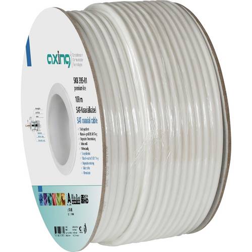 Thumbnail - Axing SKB39501 Koaxialkabel Außen-Durchmesser: 6.8 mm 75 Ω 100 dB Weiß Meterware