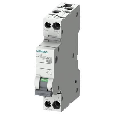 „Siemens SLS5B MCB 63A" Zweiphasen-Leitungsschutzschalter mit sichtbarem „O-OFF" Schalter-Etikett.