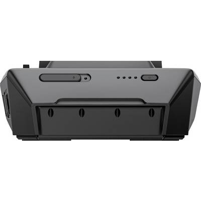 Ein rechteckiges schwarzes elektronisches Gerät mit Tasten und Kontrollleuchten auf der Vorderseite, das einer Spielkonsole oder einem Multimediaplayer ähnelt.