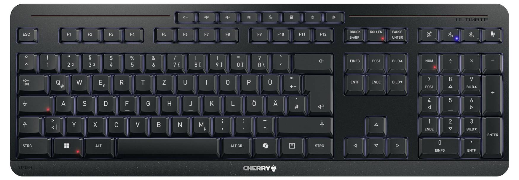 CHERRY STREAM DESKTOP ULTIMATE USB, Funk, Bluetooth® Tastatur, Maus-Set Integriertes Scrollrad Deutsch, QWERTZ Schwarz-1