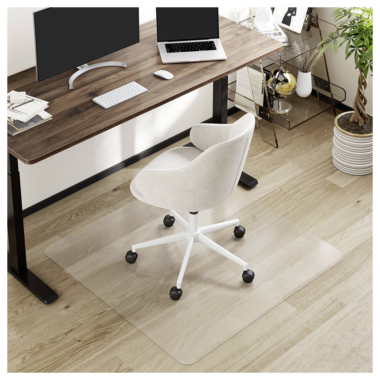 LogiLink EO0086 LogiLink Bodenschutzmatte, 117x120x0,2 cm, wasserresistent, glänzende Oberfläche, transparent (B x H x T-4