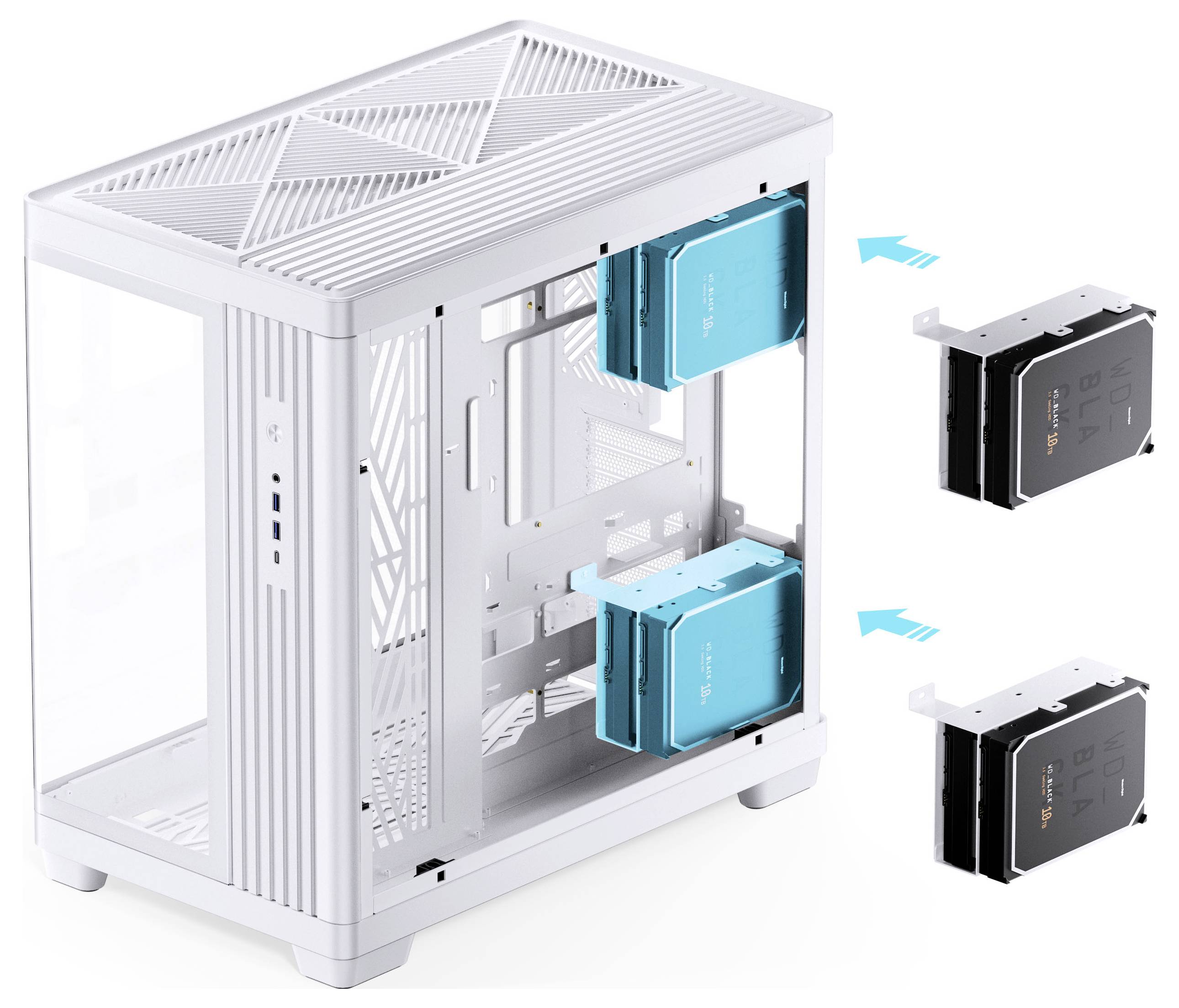 Jonsbo Midi-Tower Gehäuse, PC-Gehäuse, Gaming-Gehäuse Weiß-7