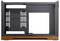 Ein Computergehäuse mit transparenter Seitenwand, das interne Komponenten zeigt, darunter Kühlungsventilatoren, Grafikkarten und LED-Beleuchtung.