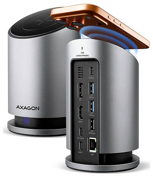 AXAGON USB-C® Dockingstation inkl. Ladefunktion, USB-C® Power Delivery