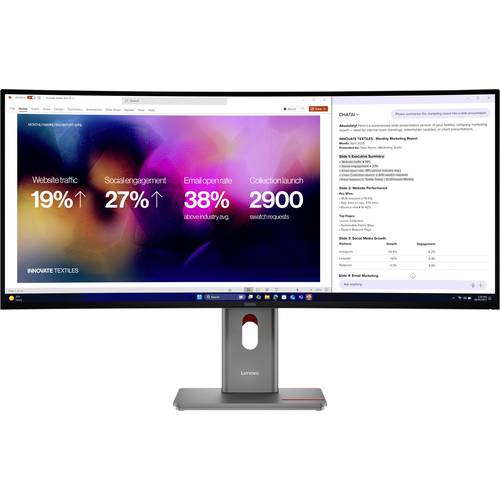 Lenovo ThinkVision P40WD-40 LED-Monitor EEK F (A - G) 100.8 cm (39.7 Zoll) 5120 x 2160 Pixel 21:9 6 ms IPS LED