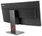 Ein moderner Lenovo-Computermonitor mit schlankem Design und verstellbarem Ständer, von hinten betrachtet, mit Betonung seiner minimalistischen Ästhetik.