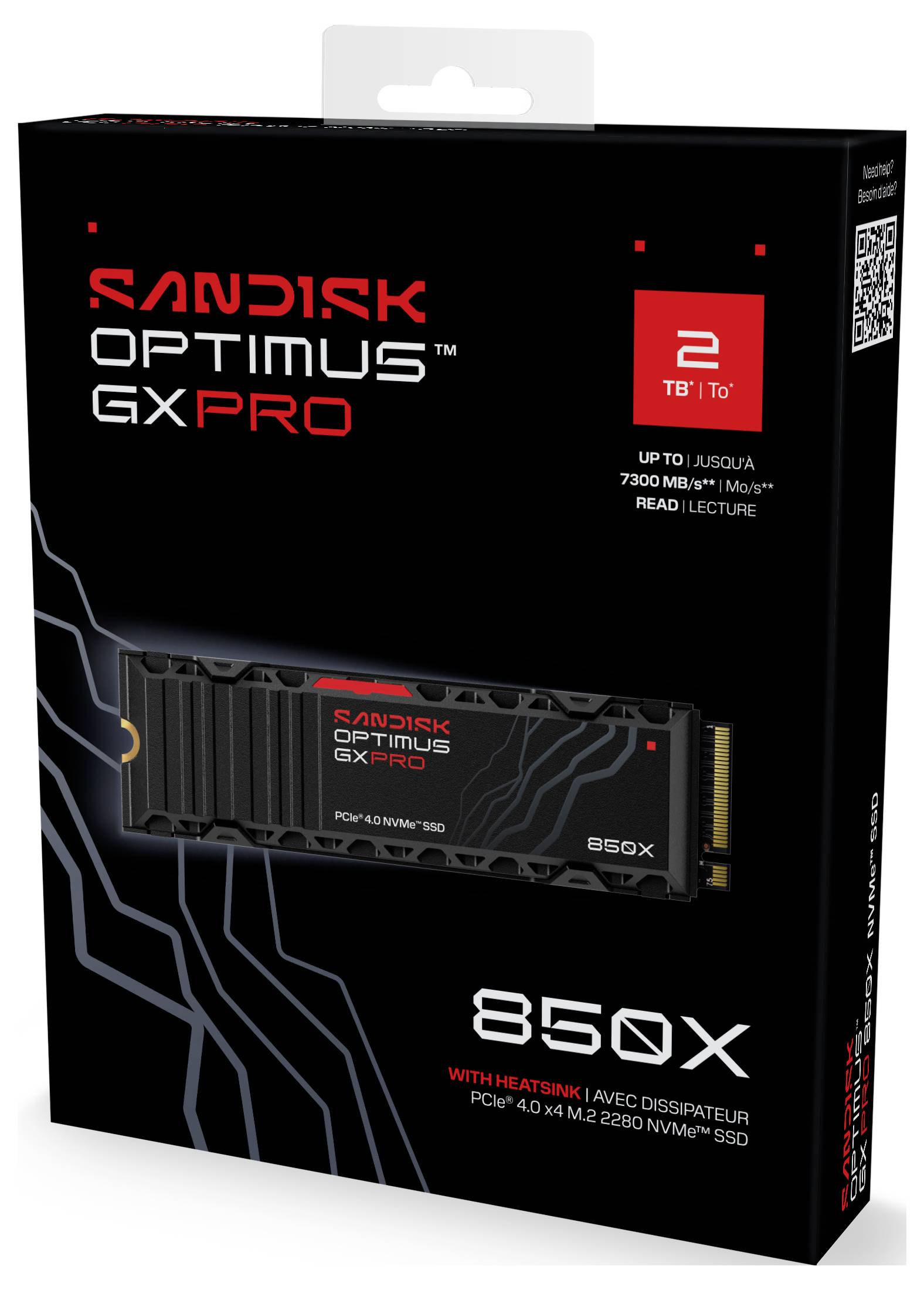 SanDisk Optimus GX PRO 850X 2 TB Interne M.2 PCIe NVMe SSD 2280 PCIe NVMe 4.0 x4 Retail SDSP81200TAH-000E0-6