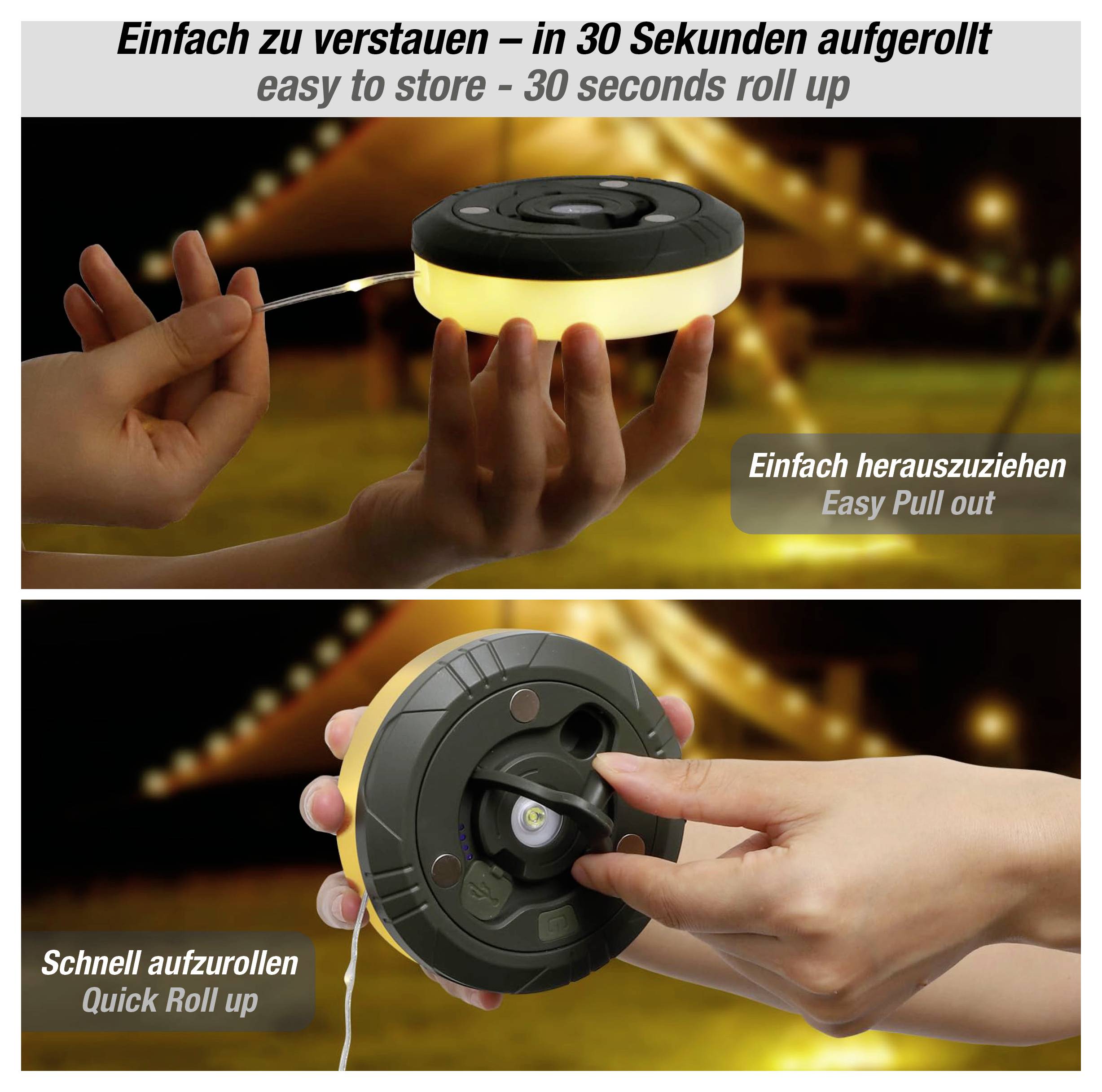 XCell 151600 Lichterkette Innen/Außen akkubetrieben LED Warmweiß Beleuchtete Länge: 10 m dimmbar, mit Flackereffekt, zum-1