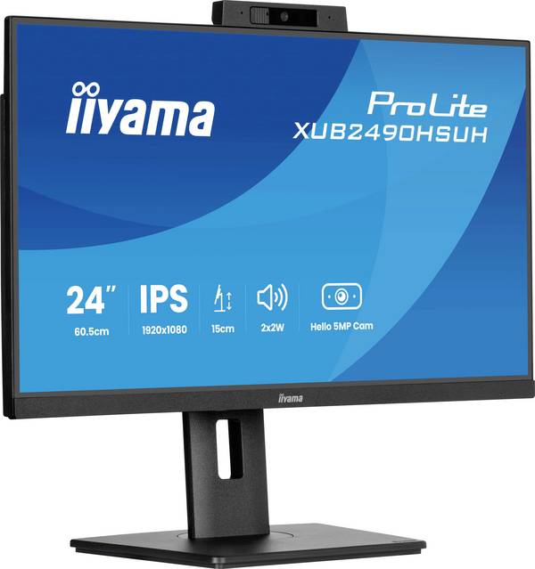 Iiyama ProLite LED-Monitor  EEK D (A - G) 60.5 cm (23.8 Zoll) 1920 x 1080 Pixel 16:9 4 ms USB-A (USB 3.2 Gen 1), DisplayPort, Mikrofon-Buchse, HDMI® Eingang IPS LED