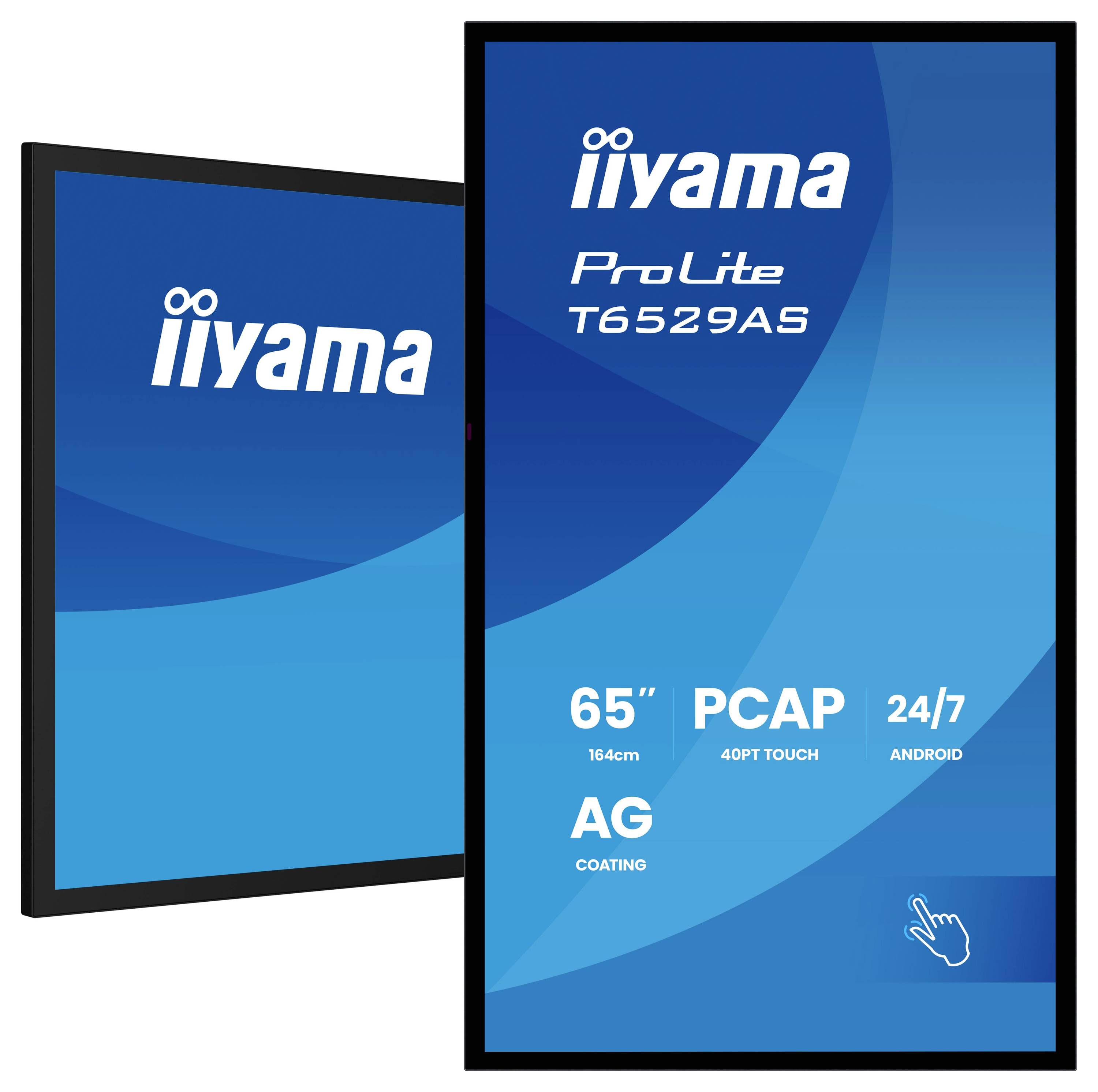 Iiyama ProLite Digital Signage Display EEK: G (A - G) 163.8 cm (64.5 Zoll) 3840 x 2160 Pixel 24/7 Android™, Touchscreen,-5