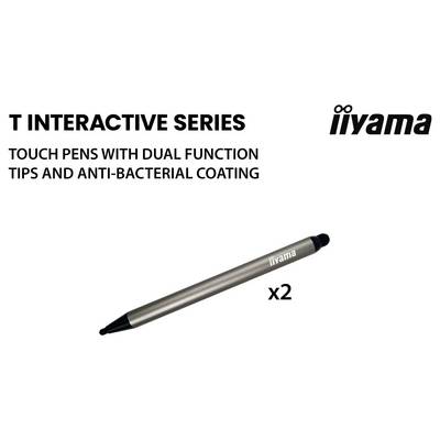 „T Interactive Series" Touchstifte mit Dual-Funktions-Spitzen und antibakterieller Beschichtung, in einem Set aus zwei Stiften.