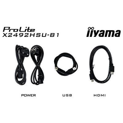 "ProLite X2492HSU-B1 iiyama" Monitor-Kabel: Stromversorgung, USB, HDMI.
