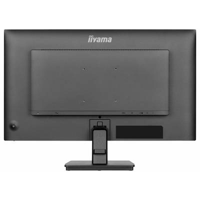 Die Rückansicht eines G-Master Gaming-Monitors mit Ständer, mit elegantem Design und dunkler Farbe.