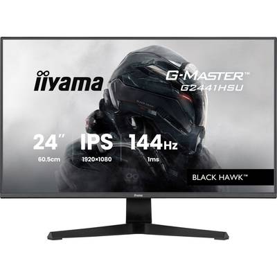 Iiyama G-Master G2441HSU Black Hawk Monitor mit 24" Bildschirm, IPS, 1920x1080 Auflösung, 144Hz Bildwiederholfrequenz und 1ms Reaktionszeit.