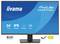 Computermonitorbildschirm zeigt „iiyama ProLite X2497HSU" mit folgenden Funktionen: 24" Größe, IPS-Panel, 1920x1080 Auflösung, schlanker Rahmen, 2x2W Lautsprecher. 5-Jahres-Garantieetikett auf dem Ständer.