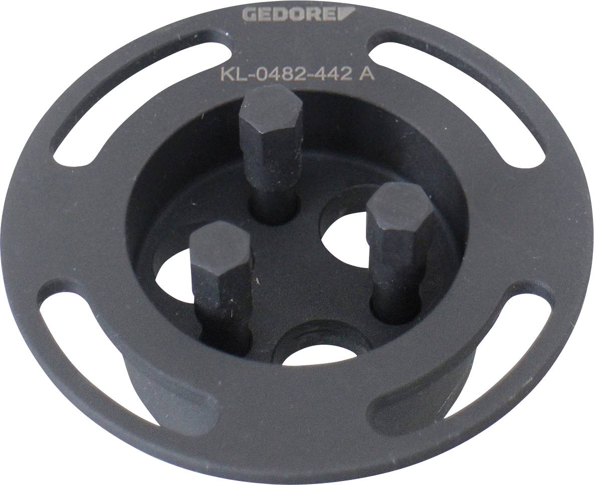 Ein Metallwerkzeug mit der Beschriftung „GEGDRAT KL-5501-2121 Made in Germany", mit einer flachen, dreieckigen Form und einem Loch zum Montieren oder Handhaben.
