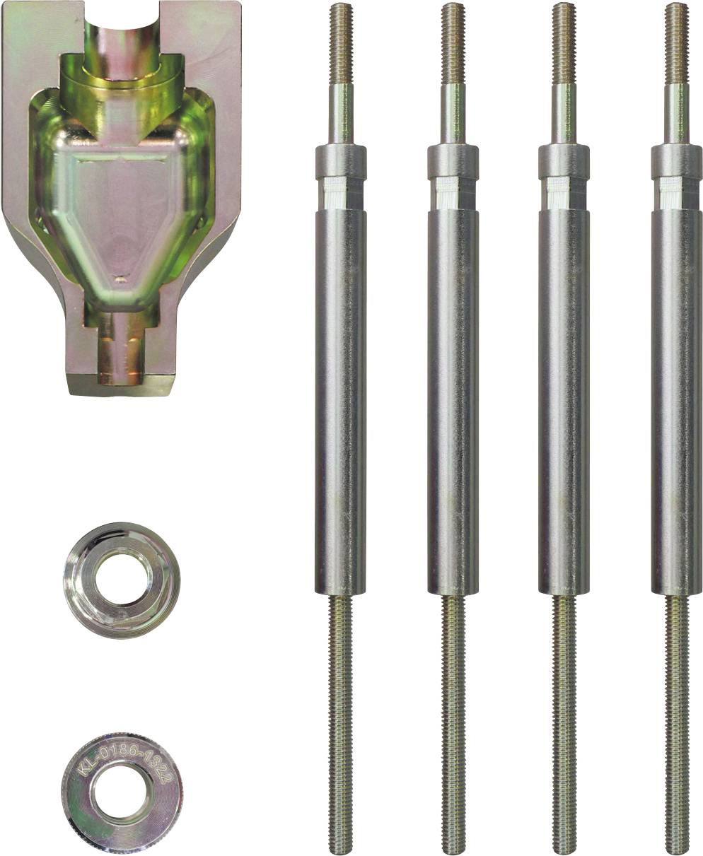 Eine schwarze Metallhalterung mit einem erhobenen Haken auf der linken Seite und zwei U-förmigen Aussparungen auf der rechten Seite, verwendet zum Montieren oder Befestigen von Objekten.